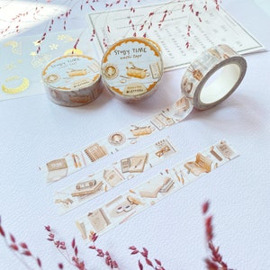 Washi-tape: studietijd | Washi-tape voor dagboek, esthetisch briefpapier, washitape voor planner, gemaakt door LETTOOn
