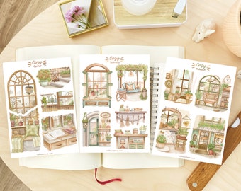 Handmade Cozy Sticker Set | Premium art stationery to decorate your journal, planner and scrapbook, created by LETTOOn