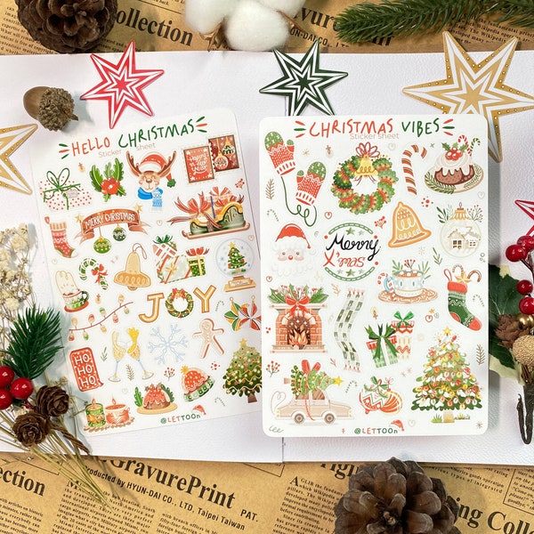 Sticker Sheet -  Christmas in my Heart | Bullet Journal Stickers, Christmas Stickers, Holiday and New Year Stickers