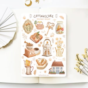 Handgemachter Sticker Bogen - Cottagecore | Schreibwaren Journal Sticker, Planner Sticker, Briefpapier, kreiert von LETTOOn