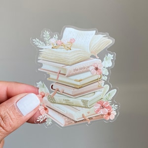 Adesivo trasparente per libri impilati/Adesivo per libri impermeabile per decorare la tua bottiglia riutilizzabile, telefono, laptop e altro ancora! Creato da LETTOOn