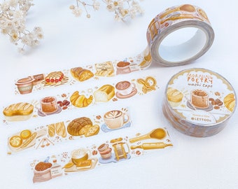 Washi Tape - Morning Poetry | Breakfast Washi Tape, Food Lover, Planner Essentials, Created by LETTOOn