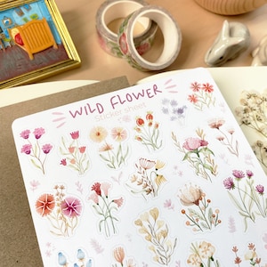 Stickervel Wilde bloem Dagboekstickers, plakboekdecoratie, plannerstickers, gemaakt door LETTOOn afbeelding 6