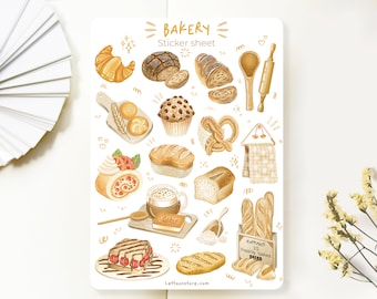 Handmade Sticker Sheet - Bakery | Journal Stickers, Planner Stickers, Snail Mail Stickers, Created by LETTOOn