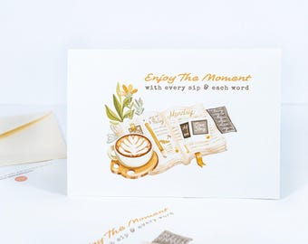 Book Lover Greeting Card, Lovely Reading Time
