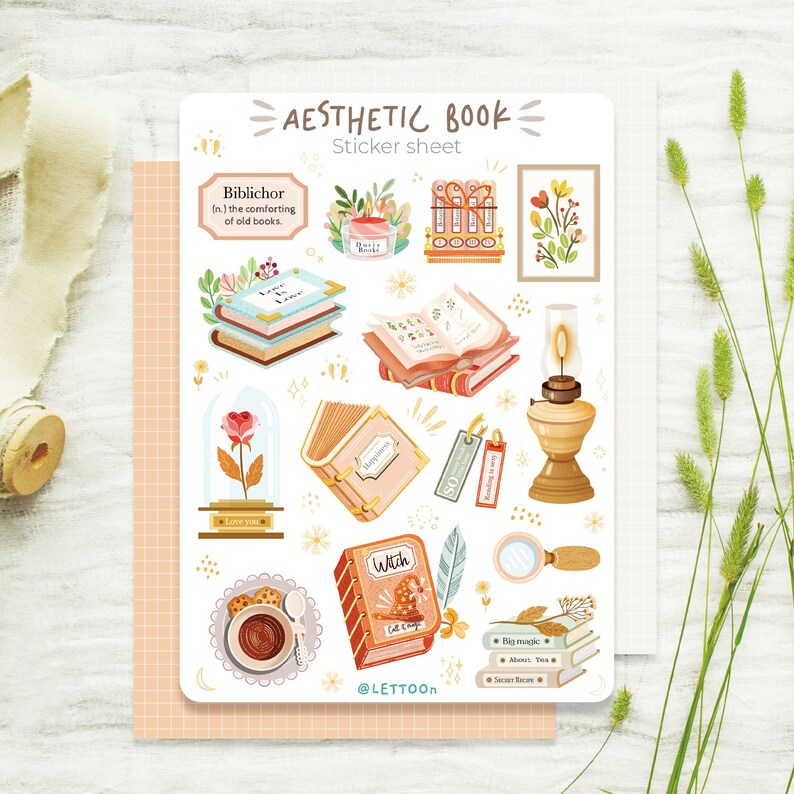 sticker sheet aesthetic book bullet journal stickers book etsy