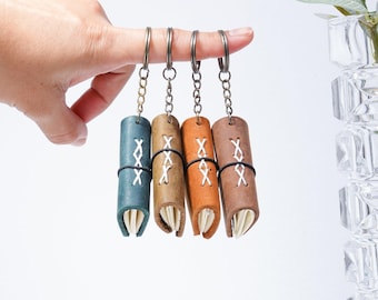 Leather Keychain Notebook, Mini Planner, 4 Colors