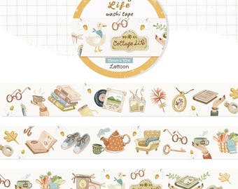 Cottagecore Washi Tape, Cottage Life, 15mm x 10m