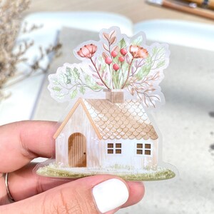Adesivo trasparente Flower House / decorazione Cottagecore per la tua bottiglia d'acqua, telefono, laptop e altro! Creato da LETTOOn
