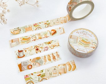 Washi Tape - Estética acogedora / Washi de diario, Decoración cálida, Elementos esenciales del planificador, Creado por LETTOOn