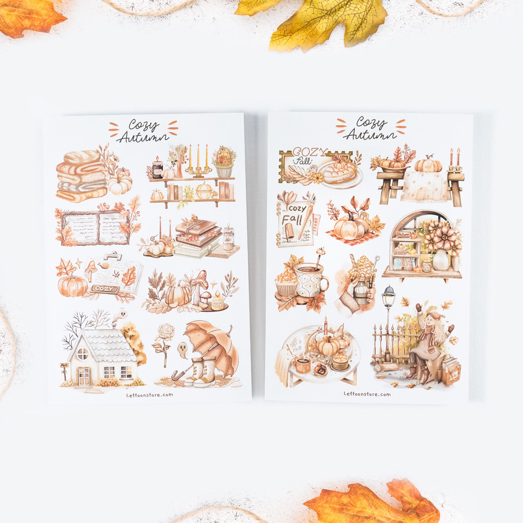 Handmade Sticker Set - Cozy Autumn | Fall Stickers, Planner Stickers ...
