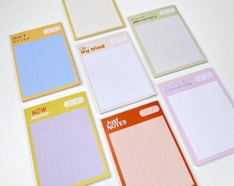Grid Notepad, Inspirational Desk Note Pad