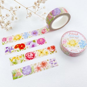 Washi Tape - Bloemenpassie | Planner Washi Tape, bloemdecoratie, Journal Essentials, gemaakt door LETTOOn