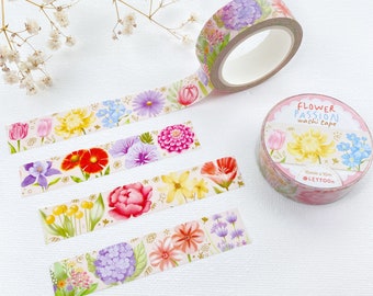 Washi Tape - Fleur de la passion | Ruban adhésif pour agenda, décoration florale, articles indispensables pour un journal, création LETTOon