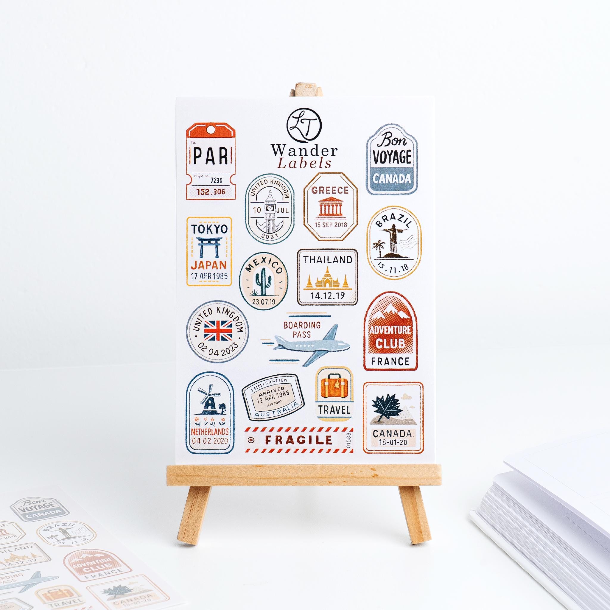 旅行ラベルステッカー – ワンダーラベル | パスポートスタンプスタイル
