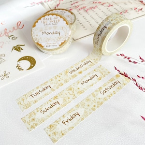 Washi-tape: dagen van de week | Briefpapier, washi-decoratie voor dagboek, inspiratie voor planner, gemaakt door LETTOOn