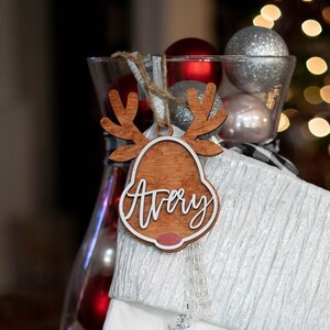 Custom 3D Reindeer Ornament, Multiple Colors, Stocking Name Tag!