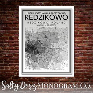 Wall Art Map of United States Naval Facility Redzikowo.