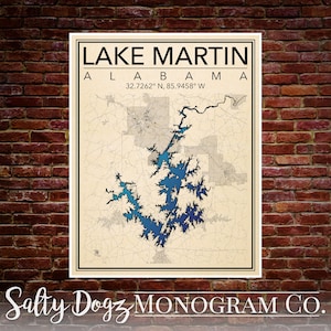 DIGITALER DOWNLOAD 40x50cm Druck von Lake Martin, Alabama! 3 Ausführungen