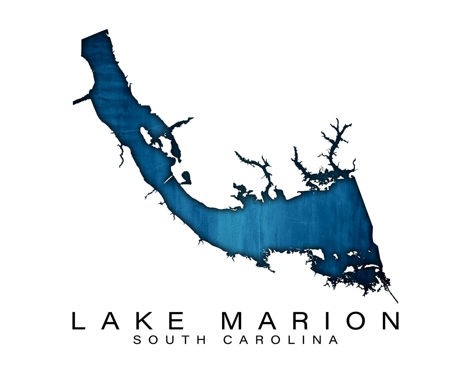 Wall Art Map Print of Lake Marion South Carolina Etsy