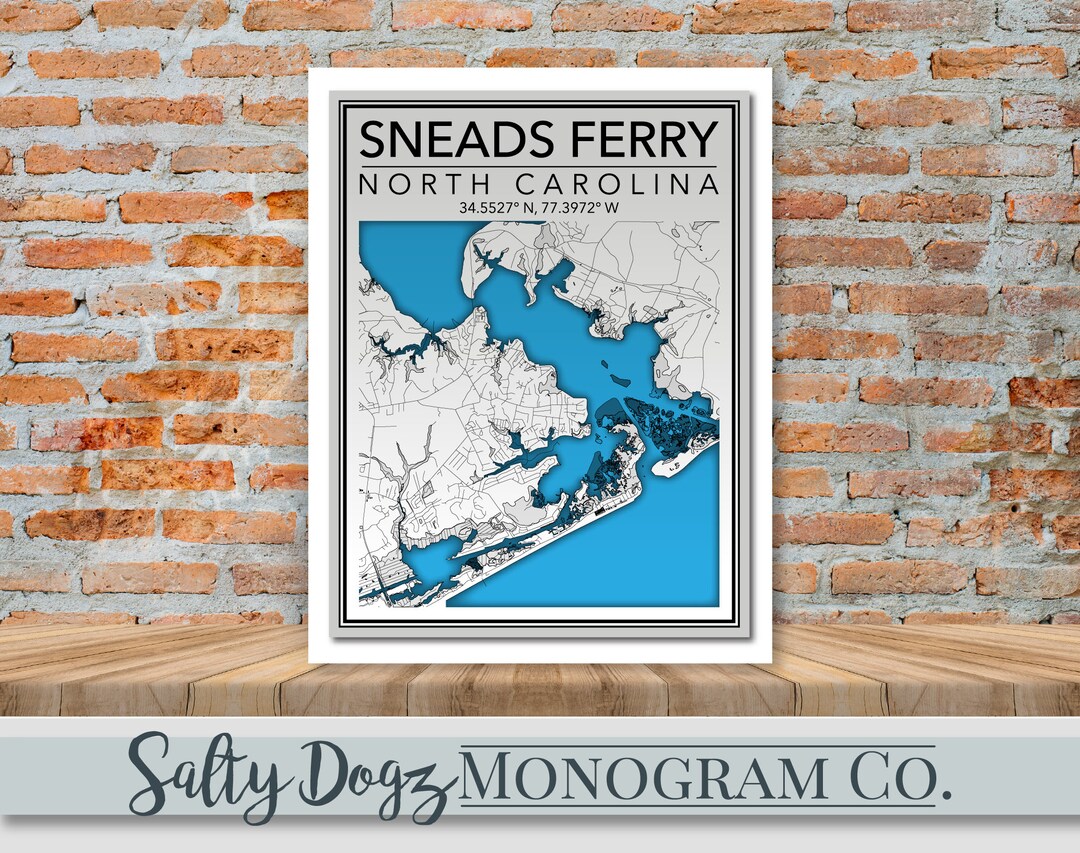 Wall Art Map Sneads Ferry North Carolina