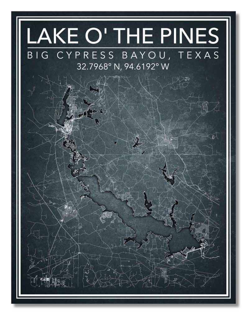 Wall Art Map Print of Lake O