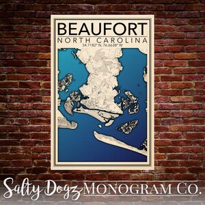 DIGITAL DOWNLOAD 24x36in Print of Beaufort, North Carolina! ***3 versions***