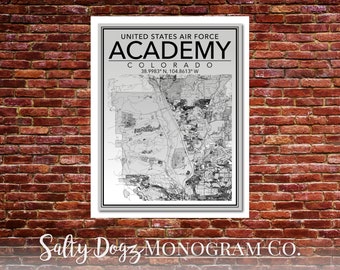 Wall Art Map Print of United States Air Force Academy!!