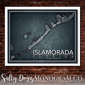 Wall Art Map Print of Islamorada, Florida Keys!