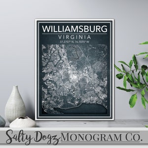 Wall Art Map Print Williamsburg, Virginia!