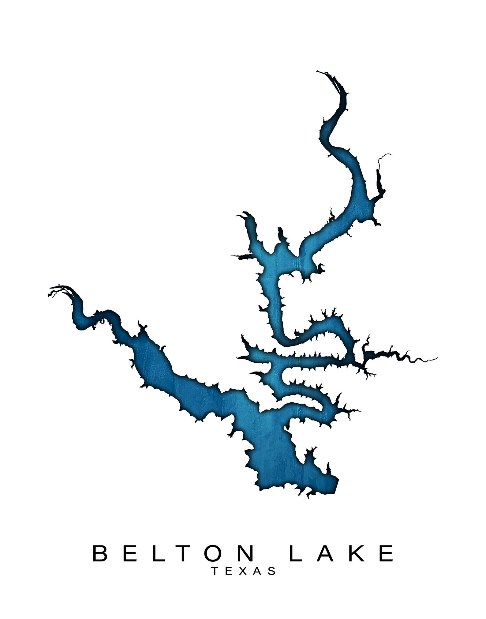 Wall Art Map Print of Belton Lake Point Resort Bell Etsy