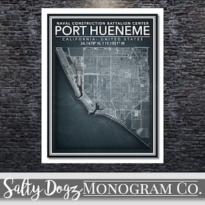 Wall Art Map Print of Naval Construction Battalion Center Port Hueneme ...