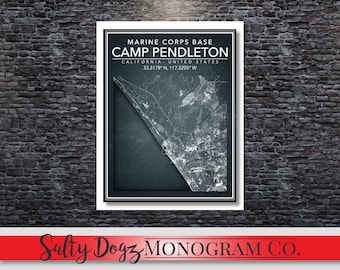 Wall Art Map United States Marine Corps Base Camp Pendleton!!