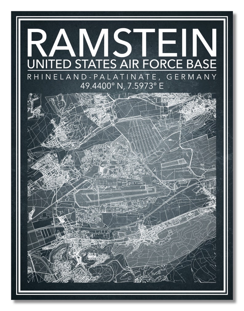 Map Of Ramstein Air Base Germany Wall Art Map of Ramstein Air Base Rhineland-palatinate - Etsy