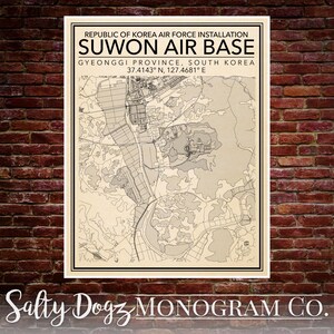 Wall Art Map Print of Republic of Korea Air Force Installation, Suwon Air Base!!!