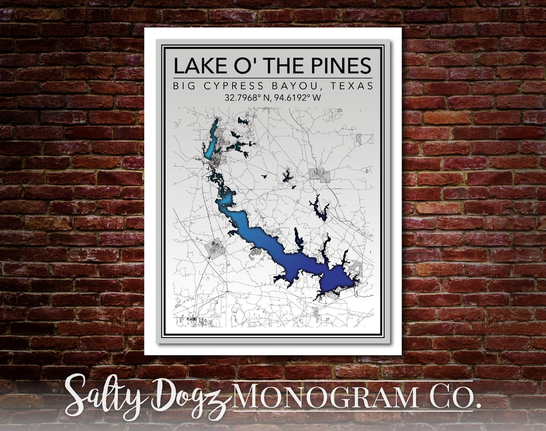 Wall Art Map Print of Lake O