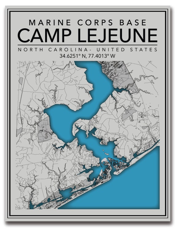 Map Of Camp Lejeune Nc Wall Art Map United States Marine Corp Camp Lejeune - Etsy Israel