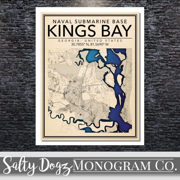 Naval Submarine Base Map Etsy