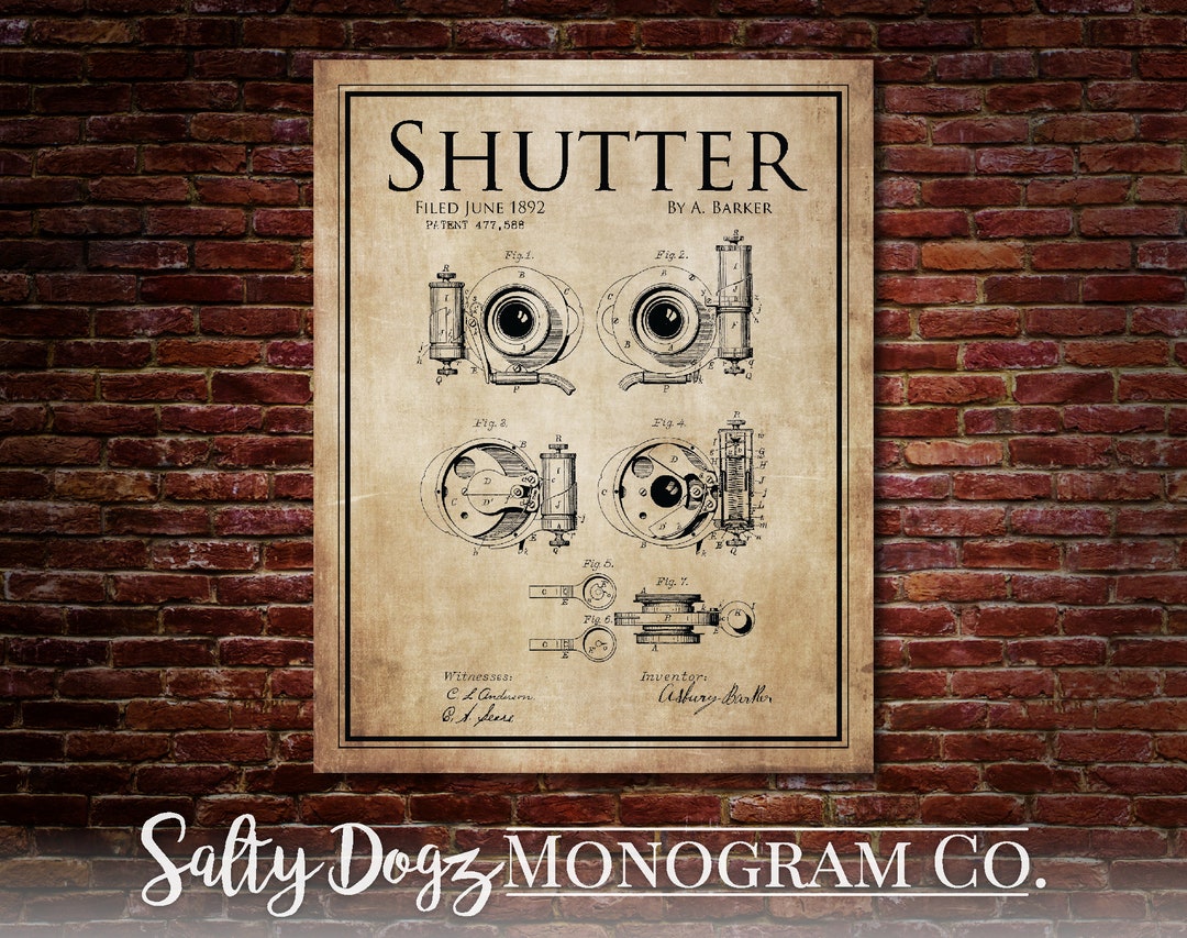 Vintage Camera Shutter Patent Print Photographer Gift Etsy