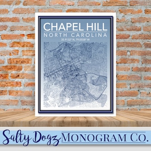 Wall Art Map Chapel Hill, North Carolina!!!