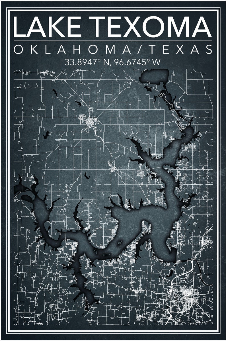 DIGITAL DOWNLOAD 24x36in Print of Lake Texoma, Texas/oklahoma 3