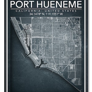 Wall Art Map Print of Naval Construction Battalion Center Port Hueneme ...