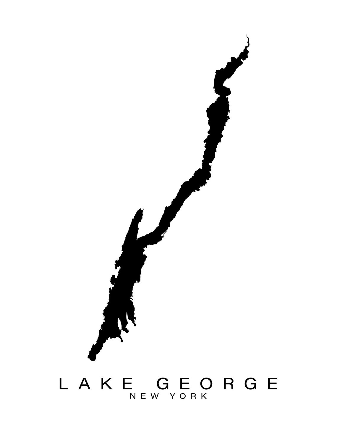 Wall Art Map Print of Lake New York Etsy