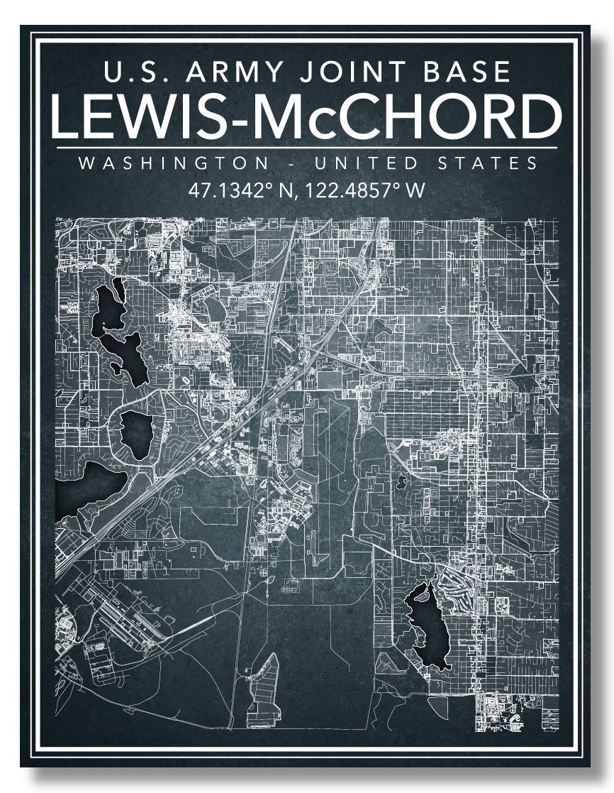 Jblm Range Map Wall Art Map US Army Joint Base Lewis–mcchord- Washington! - Etsy