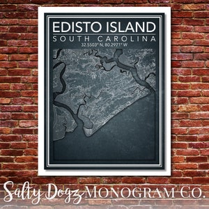 Wall Art Map Print of Edisto Island, South Carolina!!!