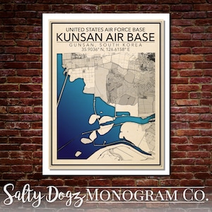 Wall Art Map of Kunsan Air Base United States Air Force Base!