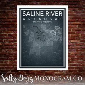 Wall Art Map Print of Saline River, Arkansas!