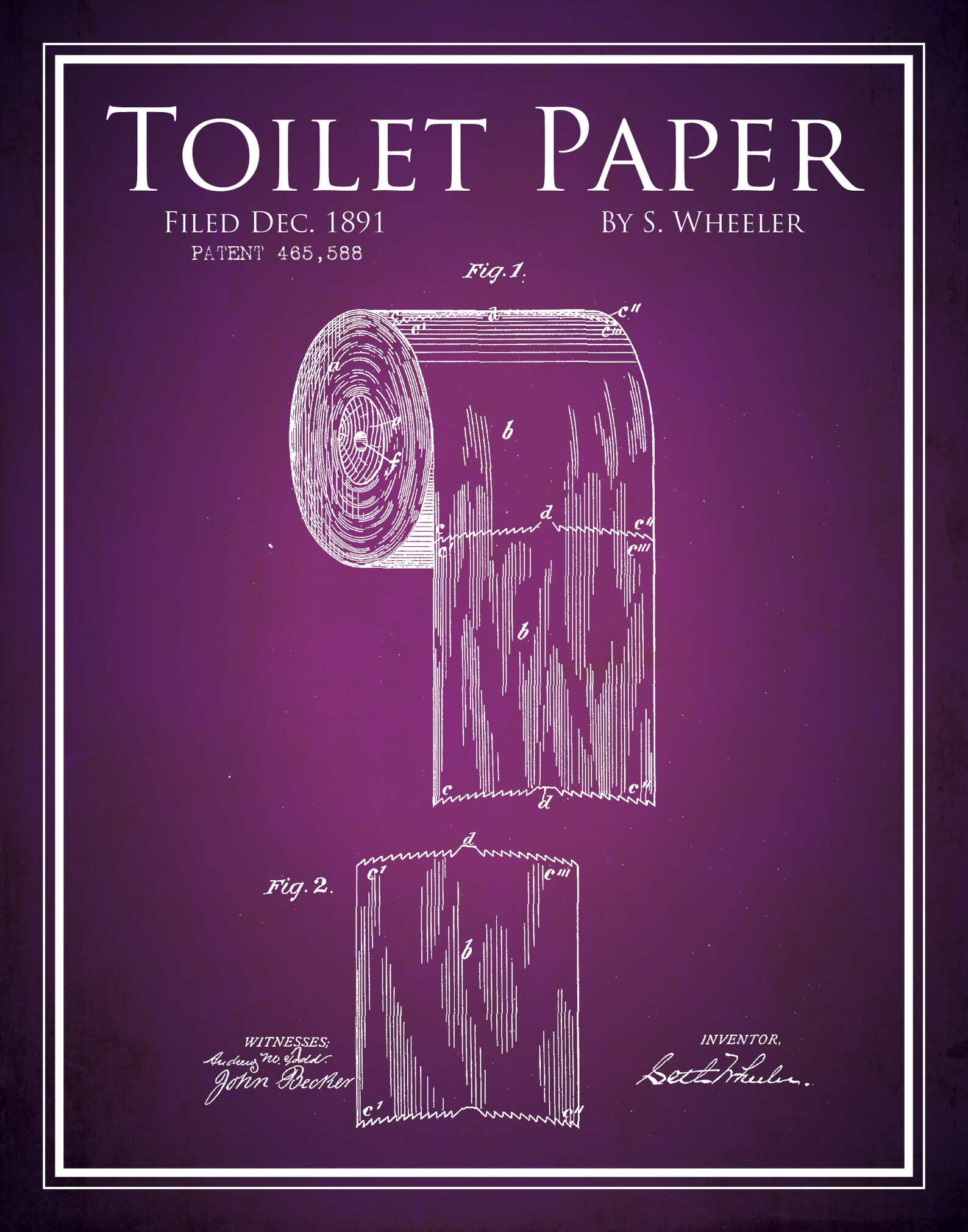 Vintage Toilet Paper Patent Print Bathroom Prints Etsy