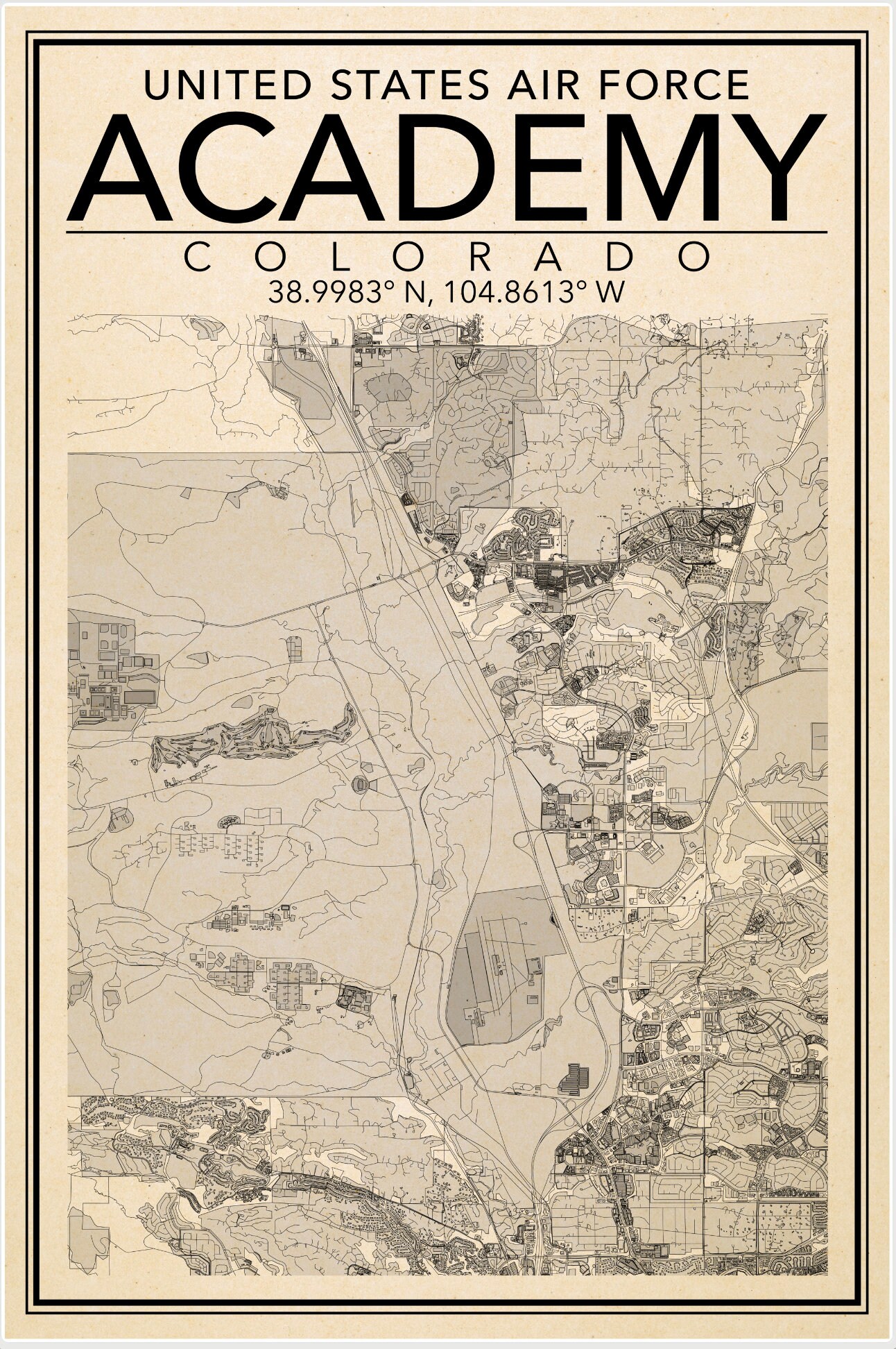 DIGITAL DOWNLOAD 24x36in Print of United States Air Force Academy