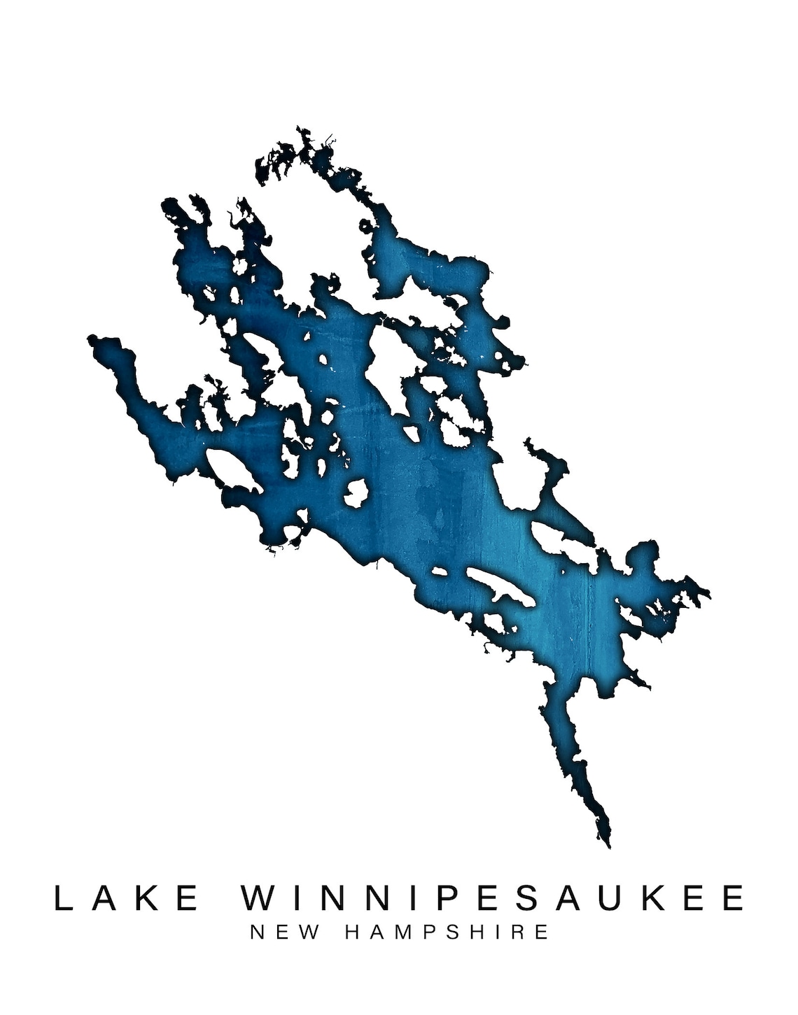 Wall Art Map Print of Lake Winnipesaukee Meredith Belknap - Etsy